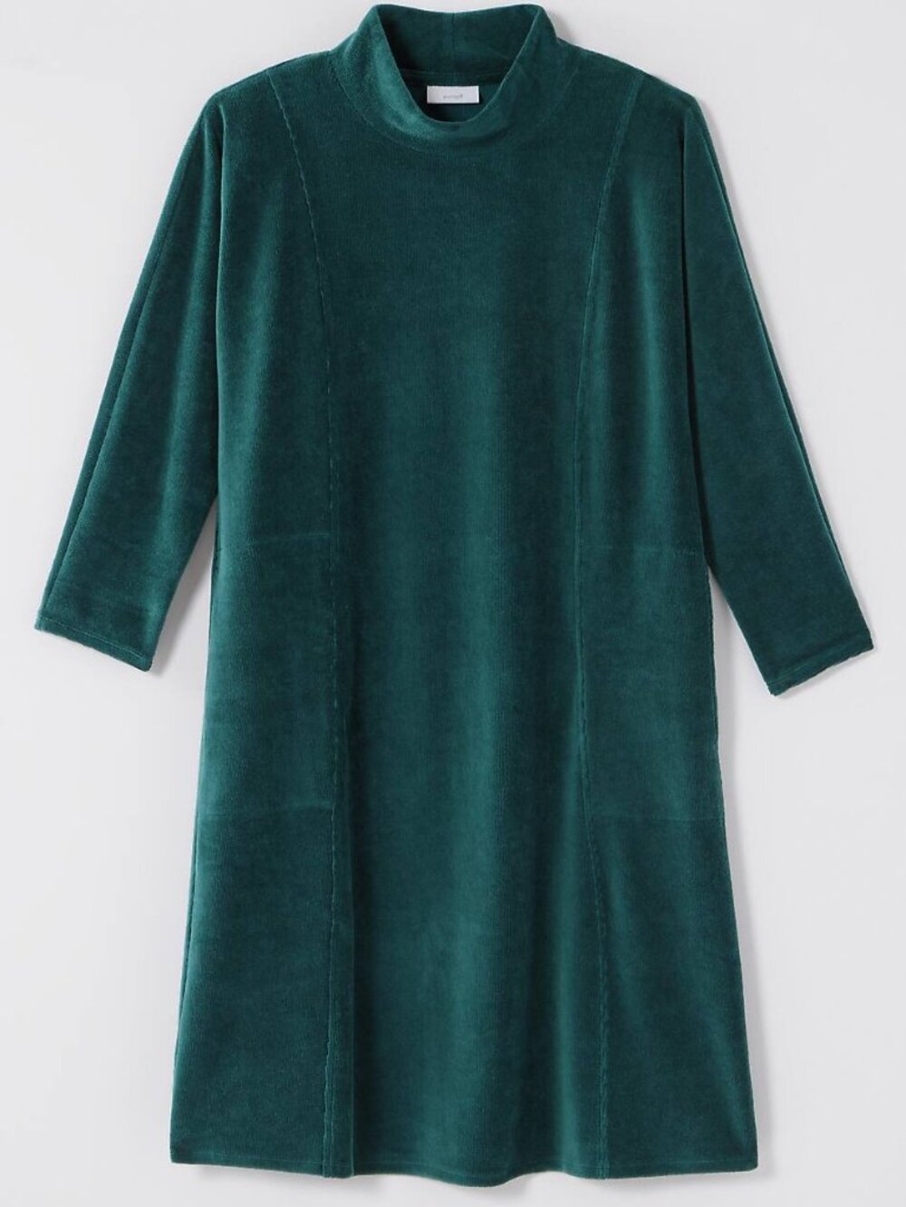NWT J. Jill Size Small Green Soft Corded Velour Mock Neck Mini Dress NEW